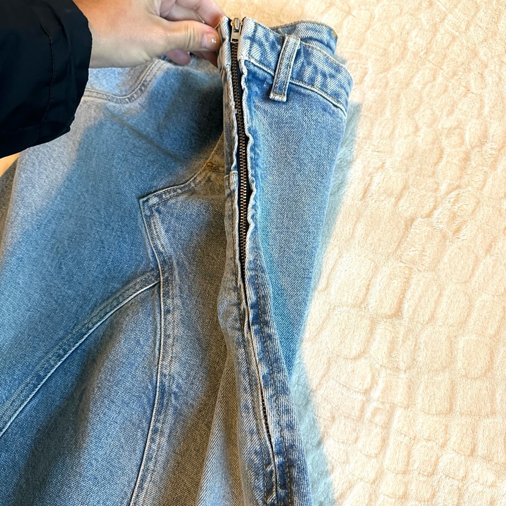Zara Light Blue Strapless Denim Mini Dress - Picture 6 of 11